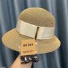 Straw Hat Children Spring and Summer Seaside Vacation Beach Hat Temperament Bucket Hat Casual Sunscreen Hat Travel Straw Weaving