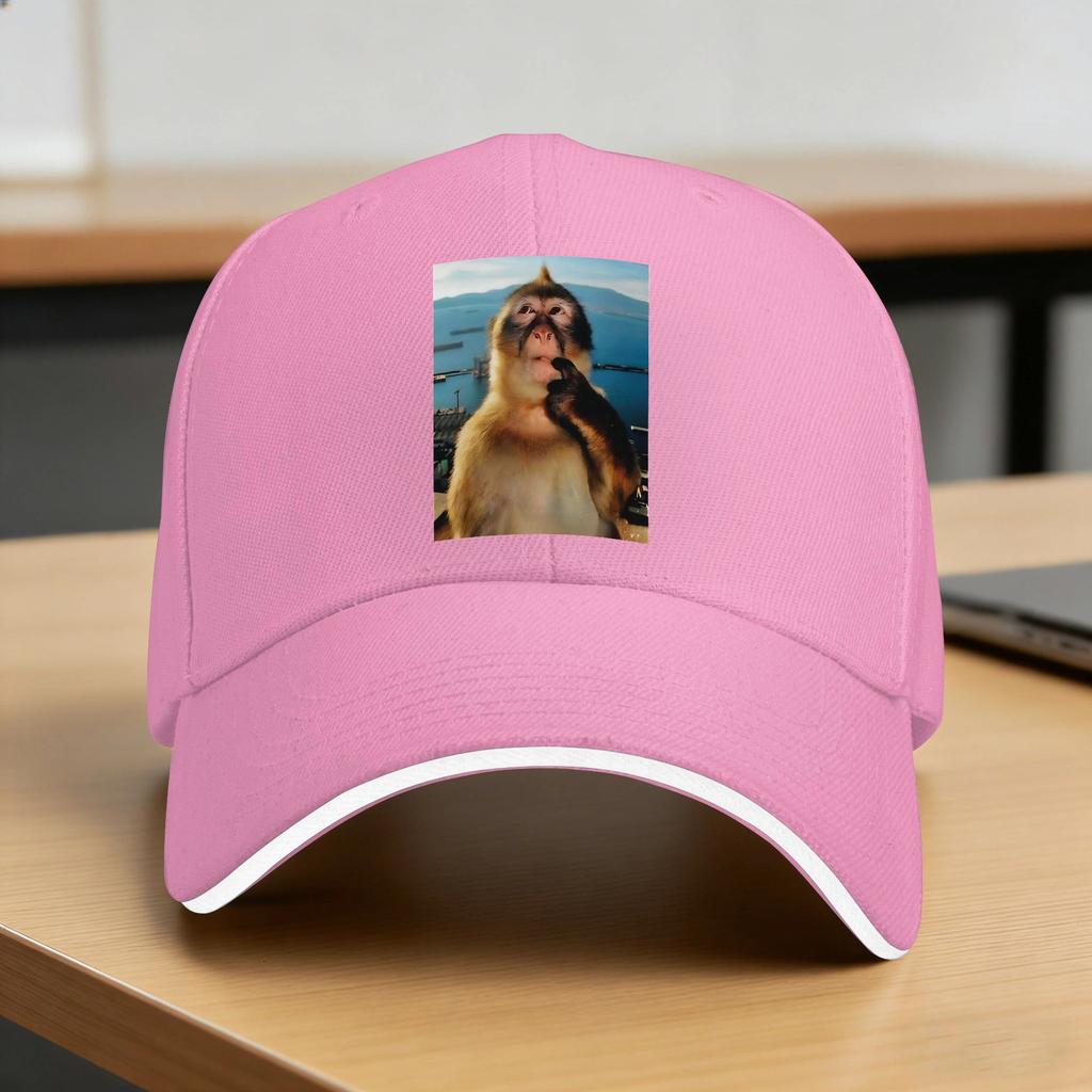 Wait Im Goated Funny Thinking Monkey Baseball Cap FeUnisex Unisex Print Trucker Hat Summer Yk Funny Hunting Camping Baseball Caps