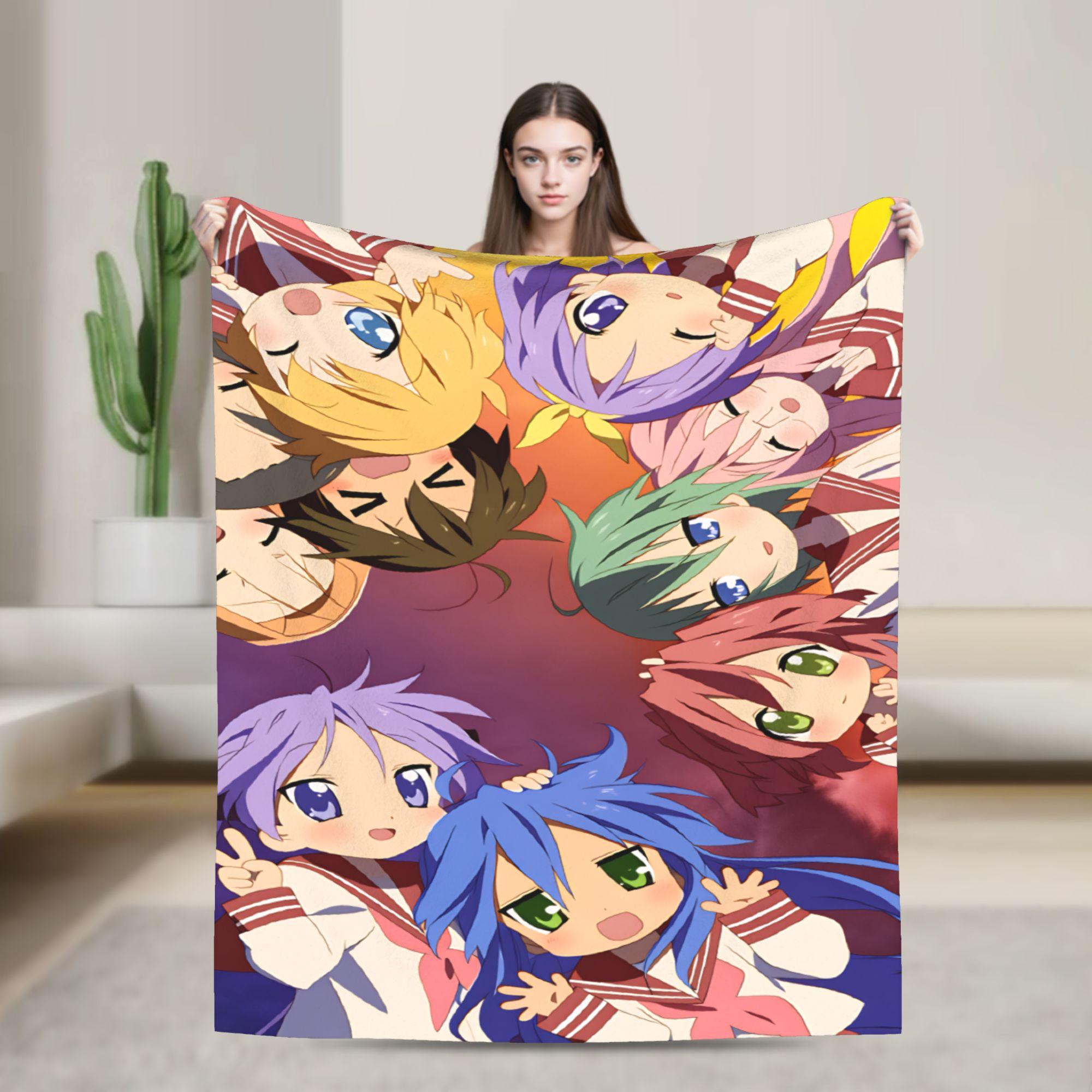 

Konata izumi L-Lucky S-Star Throw Blanket Super Soft Trend Blankets For Living Room Travel Office Flannel Bedspread Bed Cover 75x90cm