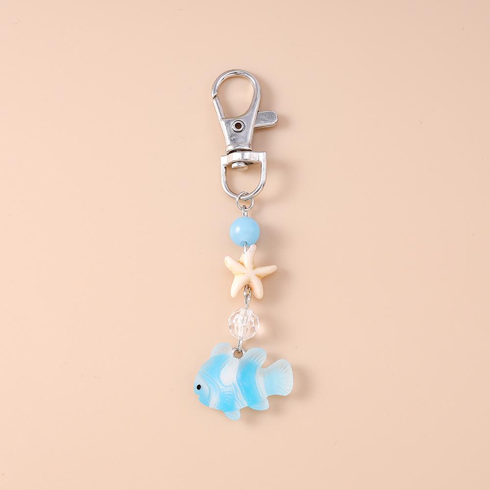

Cute Resin Starfish Gold Fish keychain Women Girls Key Ring Pendants Handbag Decor DIY Kid s Jewelry Gifts