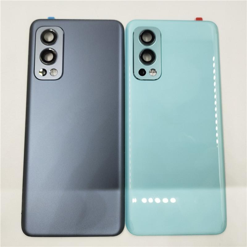 A+++ Per OnePlus Nord 2 5G Copertura Batteria in Vetro Sportellino Posteriore Rigido Pannello Alloggiamento Posteriore + Adesivo + Lente Fotocamera