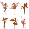 Outdoor Garden Patio Ornaments Flower Fairy Goblin Silhouette Metal Iron Crafts Elf Decoration