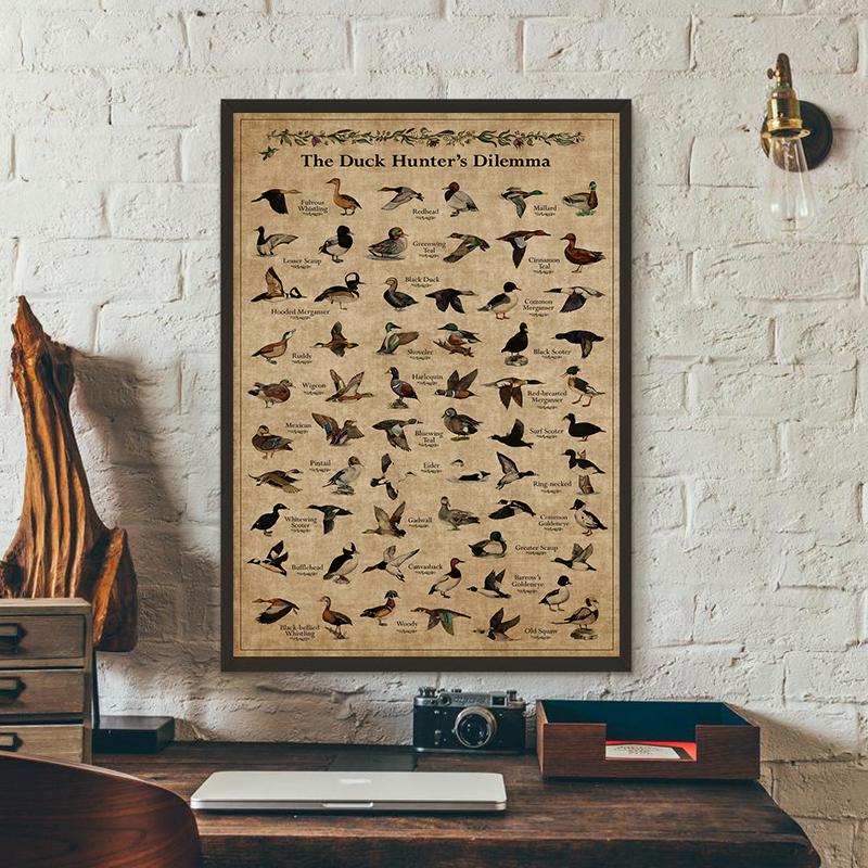 Vintage Farm Animals Poster Print The Duck Hunter S Dilemma Wall Art Canvas Painting Retro Animal Picture Home Decoration