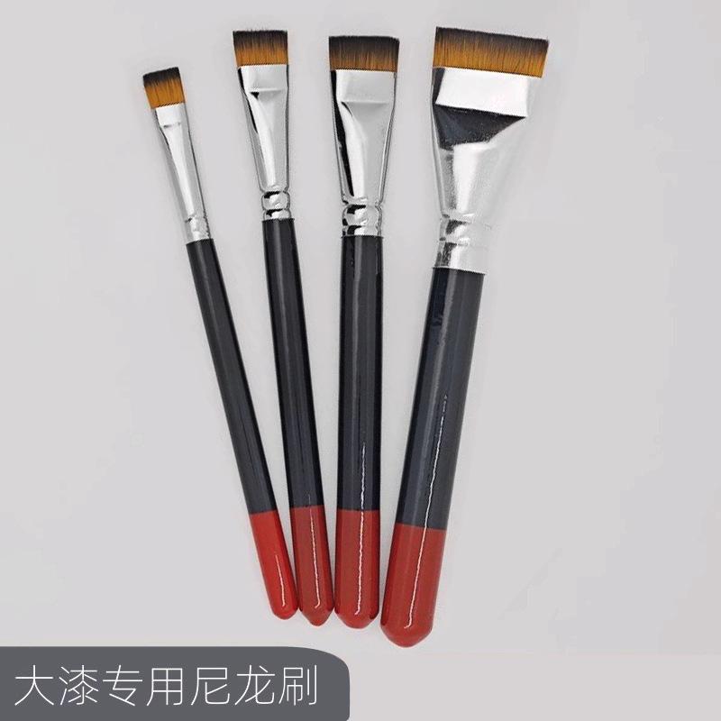 Lacquer Art Specific Short Haired Nylon Brush Lacquerware Large Lacquer Brush Oil Painting Tools Materials Art Small Flat Pen