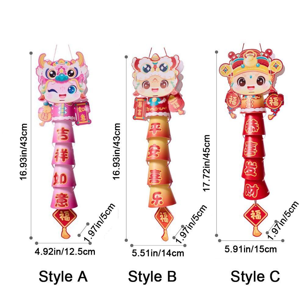 Traditional Craft Auspicious String Lanterns Cartoon Handheld Glowing Lanterns  Kids Gift