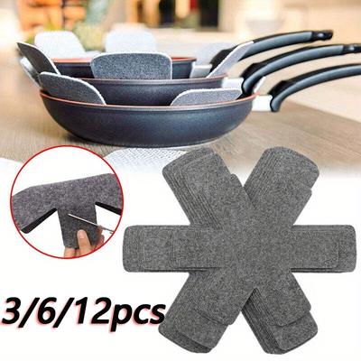 3-12Pcs Pot and Pan Protectors Pot Dividers Pad Non-woven 3 Sizes Pans Separator Pads for Protecting Separators Pads Cookware