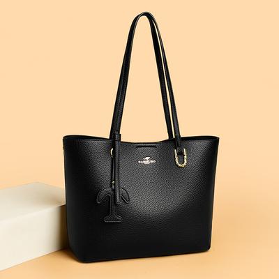 Modische Handtasche mit großem Fassungsvermögen für den Weg zur Arbeit, praktische Aufbewahrung, Umhängetasche, Schlichte und elegante Damen-Tragetasche
