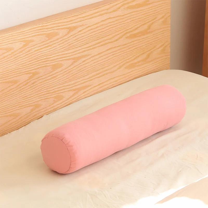Soild color Cotton Cylindrical Cushion Bed Waist Cushion Long Comfortable Pillow Neck Bolster Pillow Roll Headrest Removable