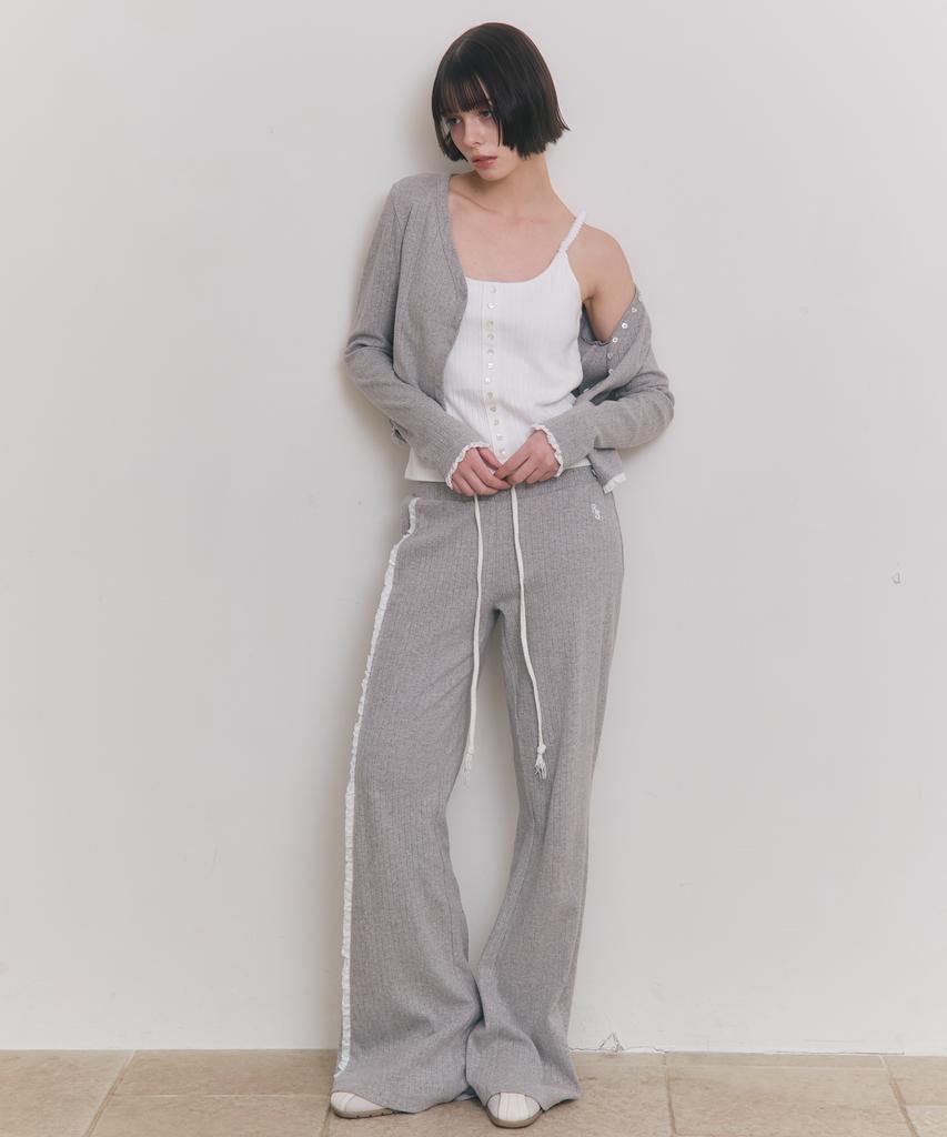Lojanneu Sweet Dreams Lace Flare Pants (Gray)