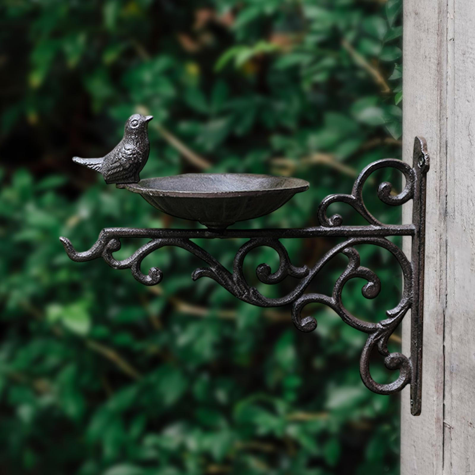 

Bird Feeder Bath Easy Install Feeding Station with Hanging Bracket Metal for Wooden Fences 27x23.5cm