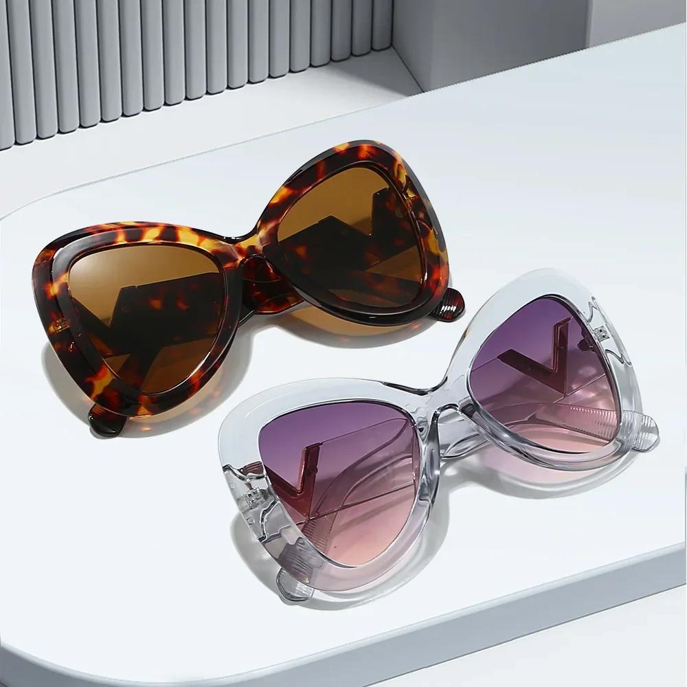 Fashion Cat Eye Sunglasses UV400 Protection Large Frame for Women Outdoor Sports Party Street Photography