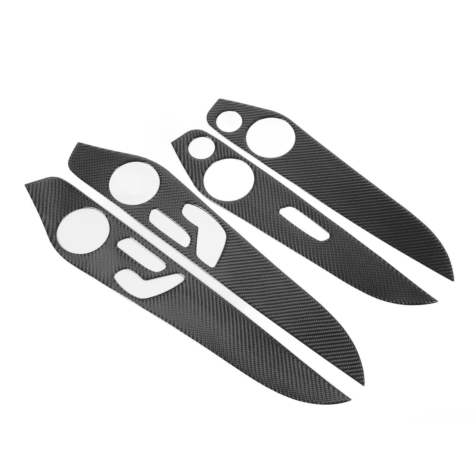 

4 шт. Наклейка на внутреннюю дверную панель из углеродного волокна, сменная накладка на панель для Benz C-класса