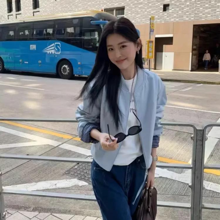 Women's Japanese-Style Petite Loose Short Jacket: Spring & Autumn Baseball Flight Workwear Coat