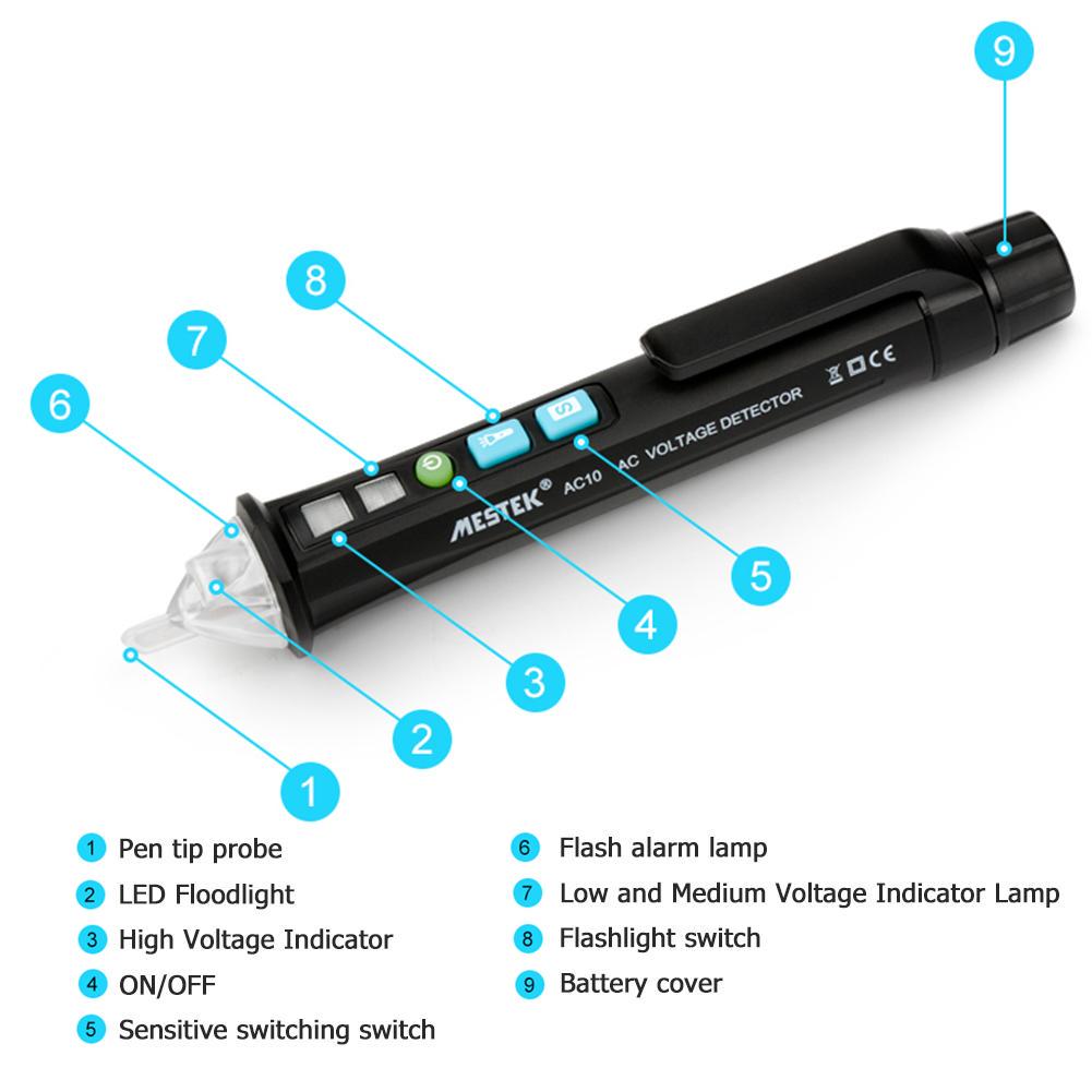 MACHSWON 8 in 1 Voltage Tester Probe Pen Continuity Detector Pen Meters Tester 6V~380V Electric Circuit Tester