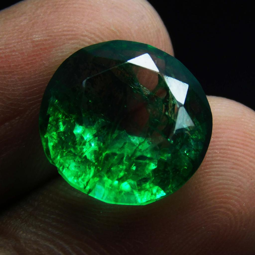 Natural Colombian Emerald Round Cut 7 Ct Green CERTIFIED Loose Gemstone A-3504a