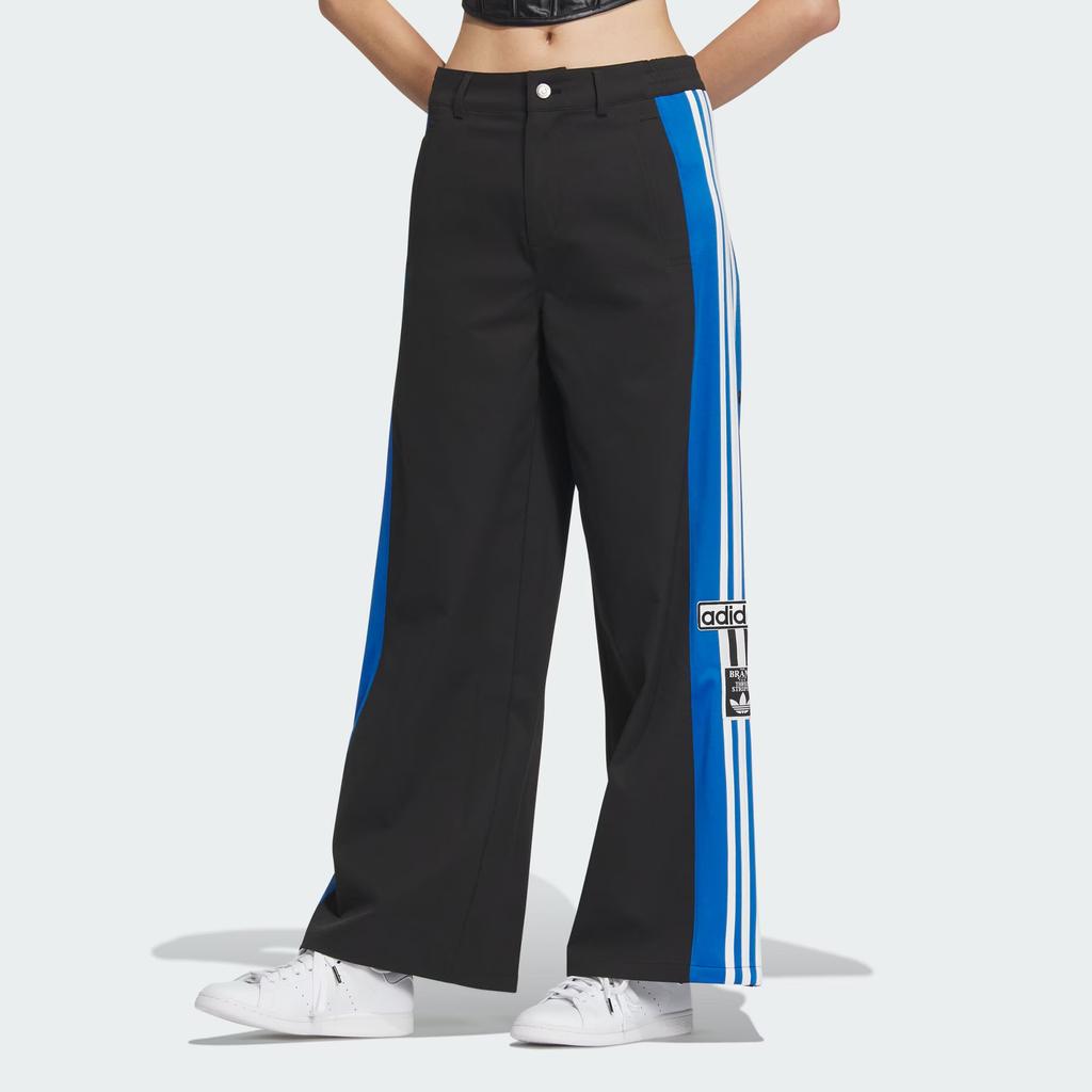 adidas Originals Adibreak Woven Pants Retro Three-Stripe Color Block Loose Knit Sports Pants Women Bottoms Black IX6687