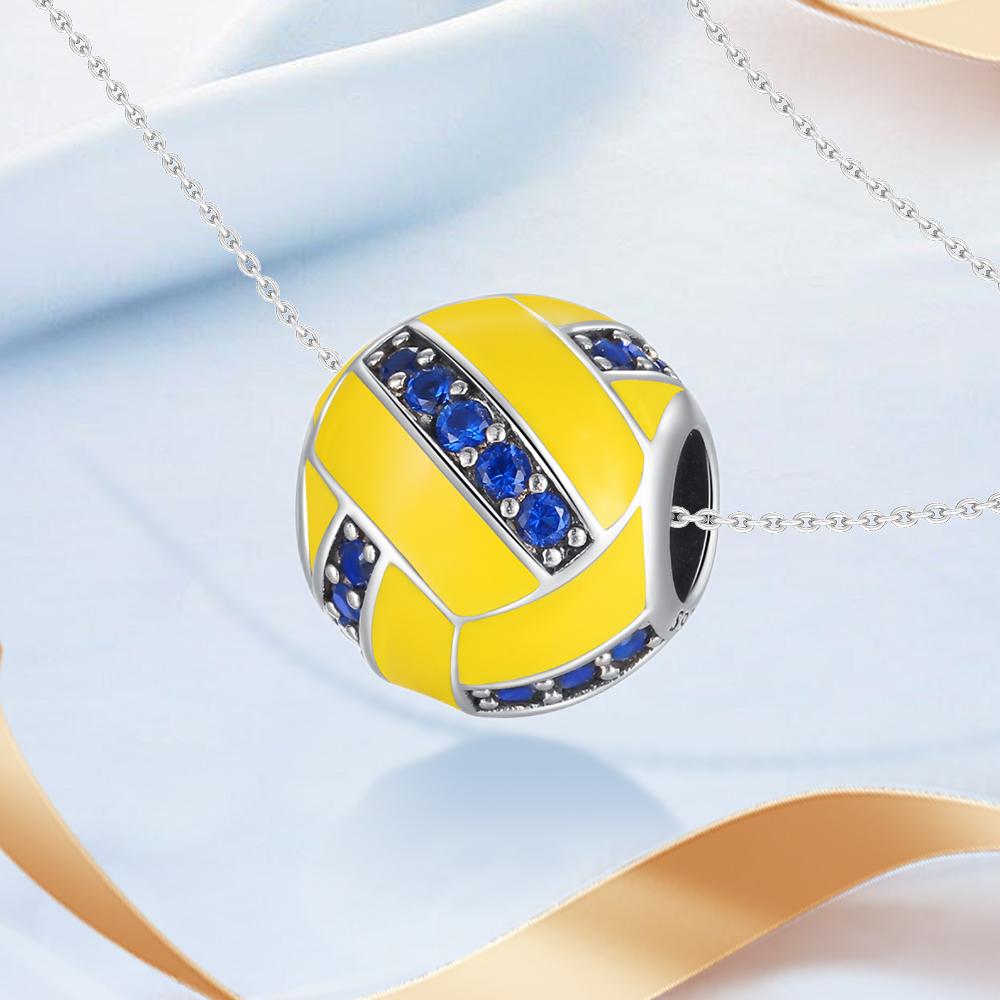 Charms Plata Volleyball Sports Copper Plated For Charms Copper Plated Original Bracelet For Jewelry Making