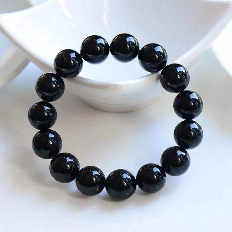 

JYL TS Bracelet Ginkgo Leaf -Symbolizes Longevity & Attracts Timeless Blessings 【12MM】Black pineapple теплий колір чорний