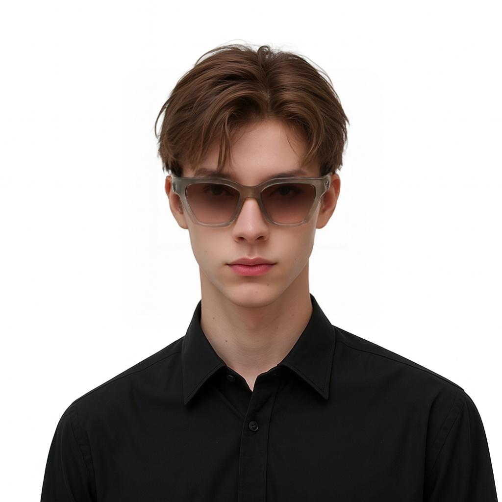 Saint Laurent Solid Lens Butterfly Sunglasses Men Sunglasses Light-Khaki SL641005