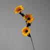 10pcs Artificial Oil Painting Style Sunflowers Silk Fake Flowers Hotel Decor Retro 3 Heads Sunflower Branches Simulated Flower
