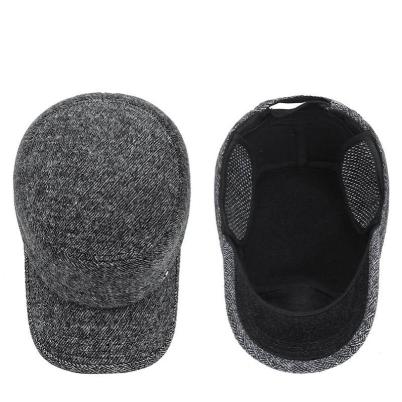 Northwood Winter Men's Outdoor Cold Proof Warm Flat Top Hats Thicken Ear Protection Flat Top Cap Cotton Trucker Hat