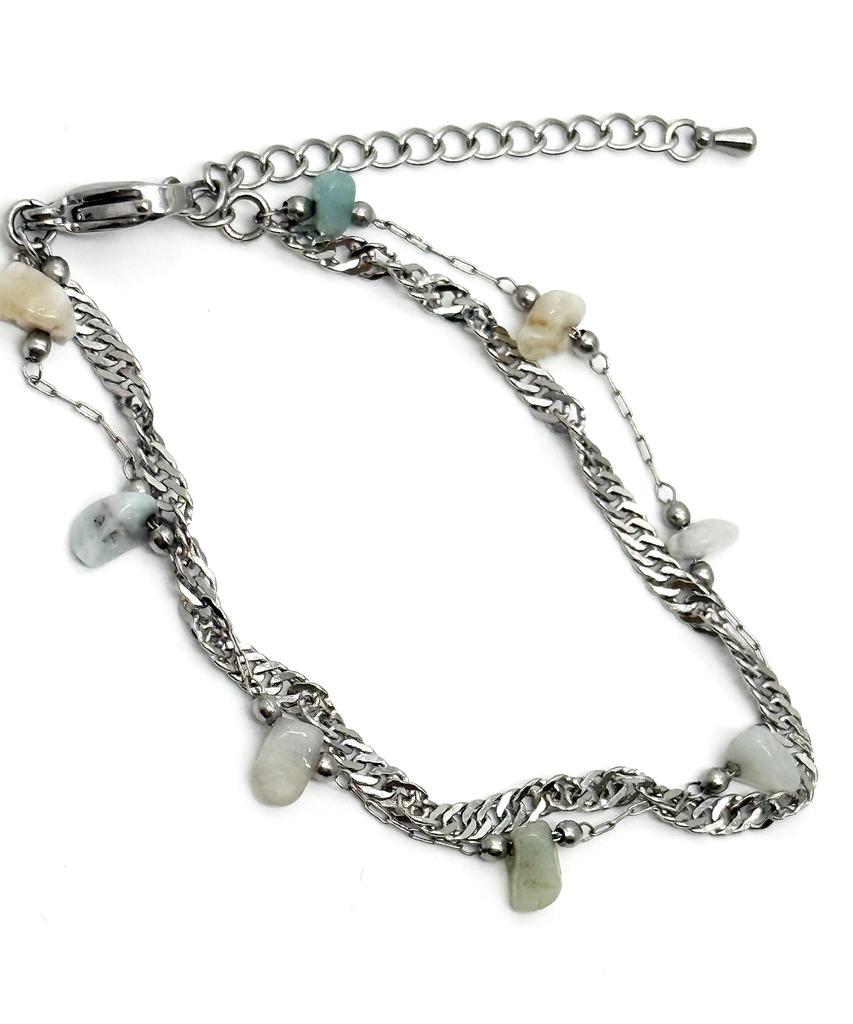 Monoflux Drift Stone Wave Double Chain Bracelet