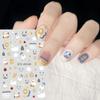 Nail Art Stickers, Cartoon Cute Pet Kitten Cat Expression Cat Paw Adhesive Nail Stickers