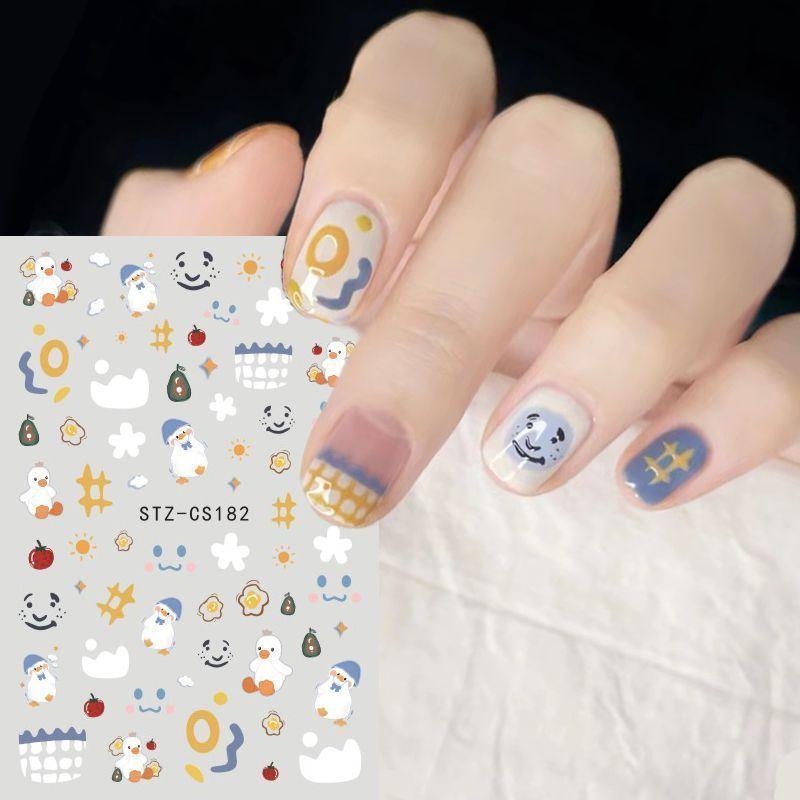 Nail Art Stickers, Cartoon Cute Pet Kitten Cat Expression Cat Paw Adhesive Nail Stickers