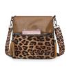 Schultertasche mit Leopardenmuster Damen Retro Mehrschichtige Handytasche
