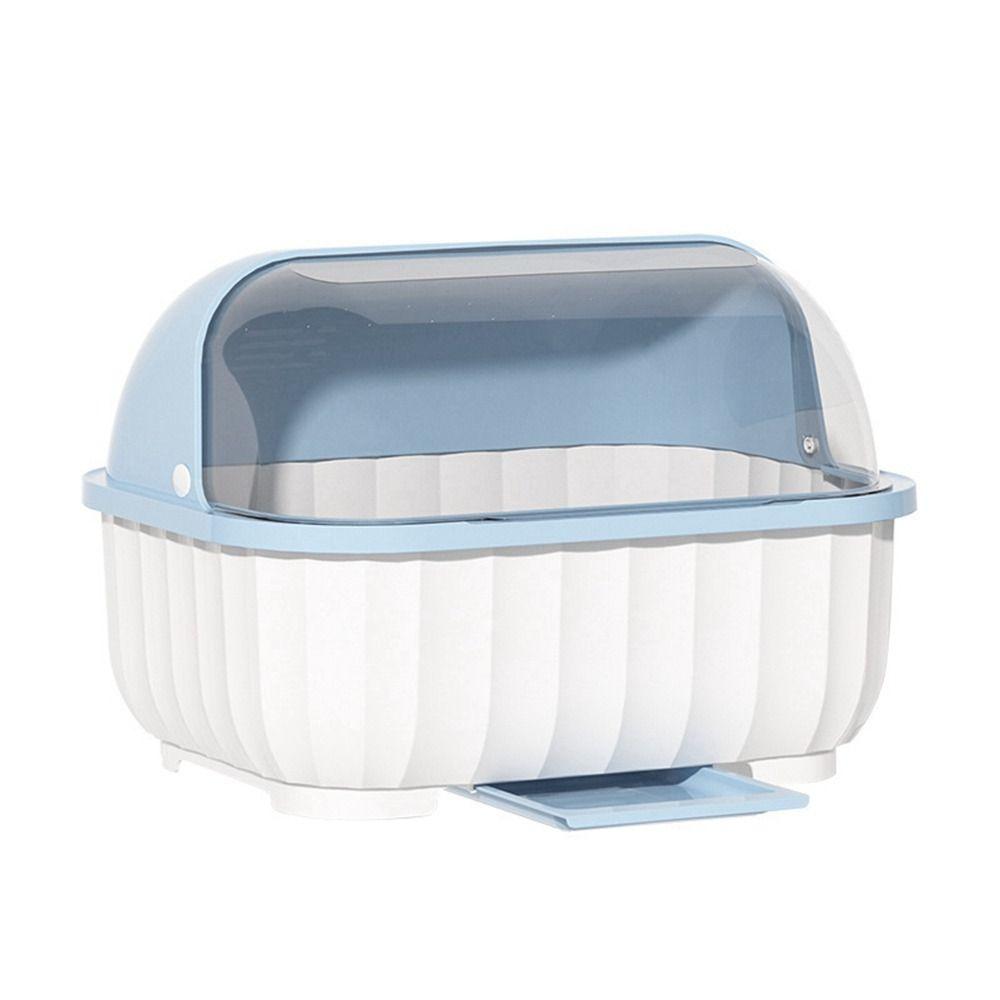 Dust Proof Draining Cupboard Cupboard Semi-flip Cover Storage Box Dish Rack Plate Holder Drain Rack