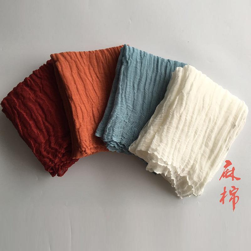 Linen Cotton Large Size Zen Dance Scarf Tara Yarn Plant Dyeing Tie-Dye Batik Hand-Painted Scarf Medium And Long Silk Scarf