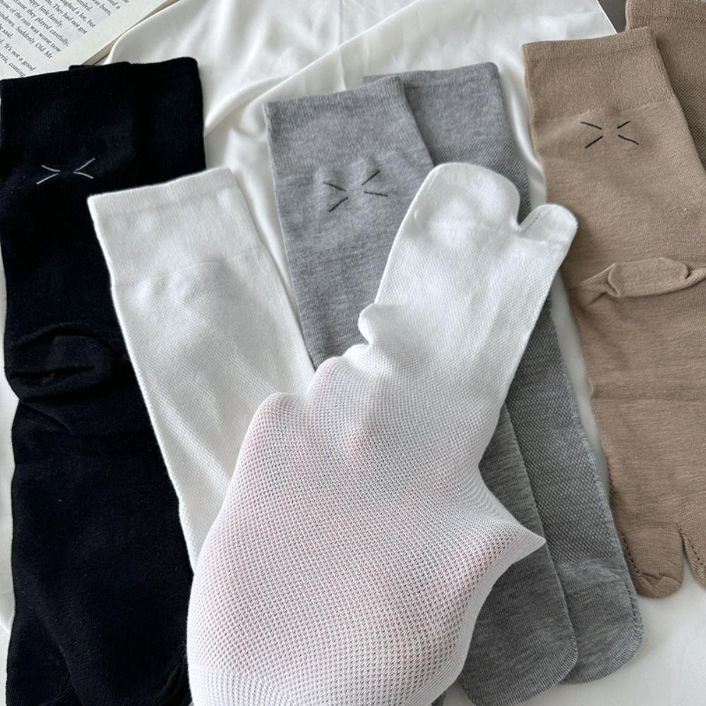 Thin Two Toe Socks JK Calf Long Socks Fashion Mid Calf Stockings  Summer