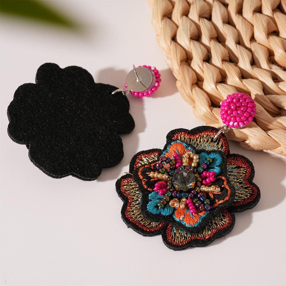 Ear Jewelry Embroidery Flower Earrings Luxury Delicate Earrings for Women  Gifts