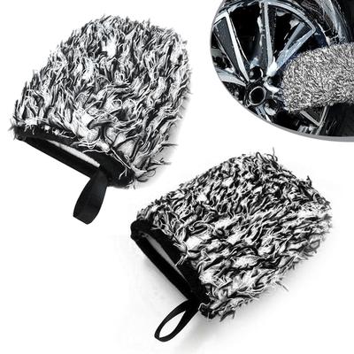 Waschhandschuh, 2er Set, Autowaschhandschuhe, Radhandschuh, Mikrofaser, Multifunktionales Auto