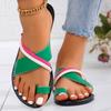 2024 Summer Hot Selling Women's Shoes Color Block Toe Women's Flat Shoes Fashion Large Size Casual Low Heel Beach Slippers