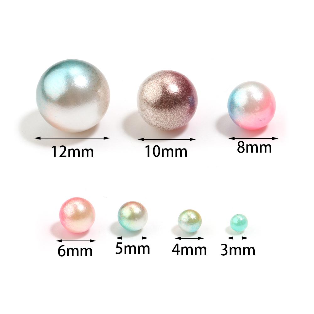 50-500pcs 3/4/5/6/8/10/12mm ABS No Hole Imitation Pearl Beads Colorful Round Loose Spacer Beads For DIY Jewelry Making Supplies