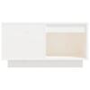  Coffee Table, White, 60x61x32.5 Cm, Solid Pine Wood