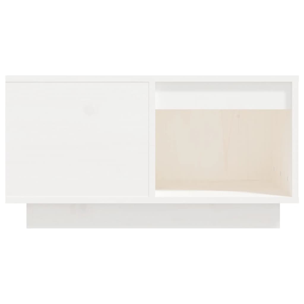  Coffee Table, White, 60x61x32.5 Cm, Solid Pine Wood