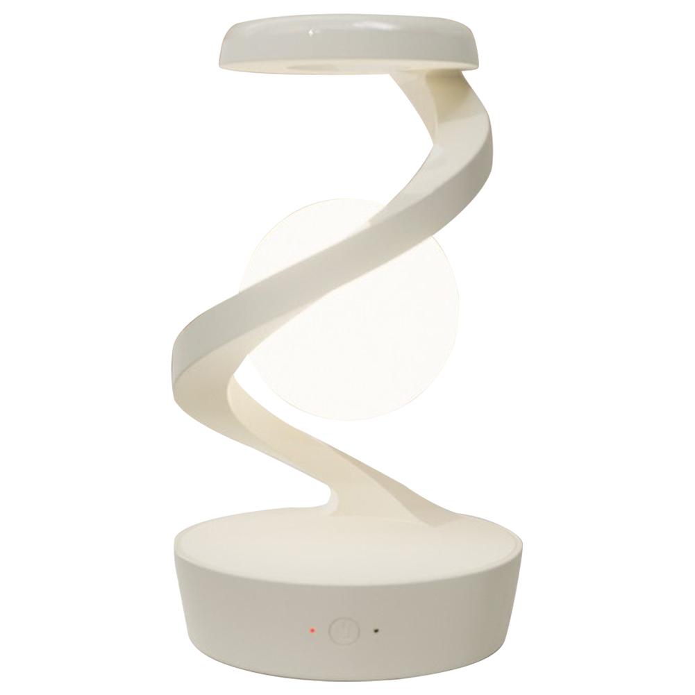 Creative Table 3D LED Lamp RGB Floating and Spinning  In Air Moon Table Lamp with Wireless Phone Charger for Office Bedroom Home