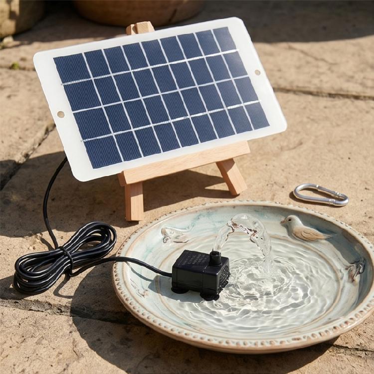 Garden Pond Solar Water Pump Kit, 4.5W Monocrystalline Module, 5V Water Pump, 170L/H Flow, 1M Head for Outdoor Water Areas and Display Planning