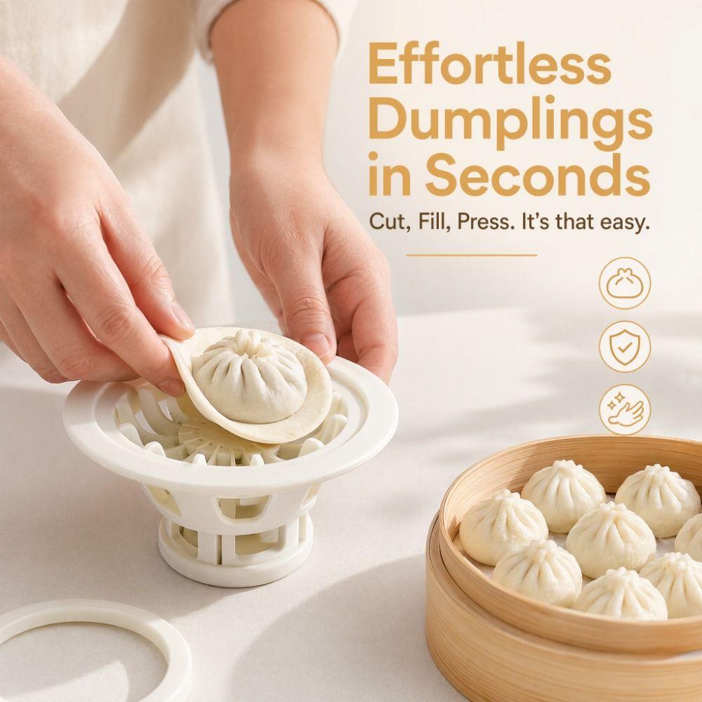 Non-Stick Dumpling Mold with Dough Cutter Baozi Mold Baozi Maker Machine  Kitchen Gadget