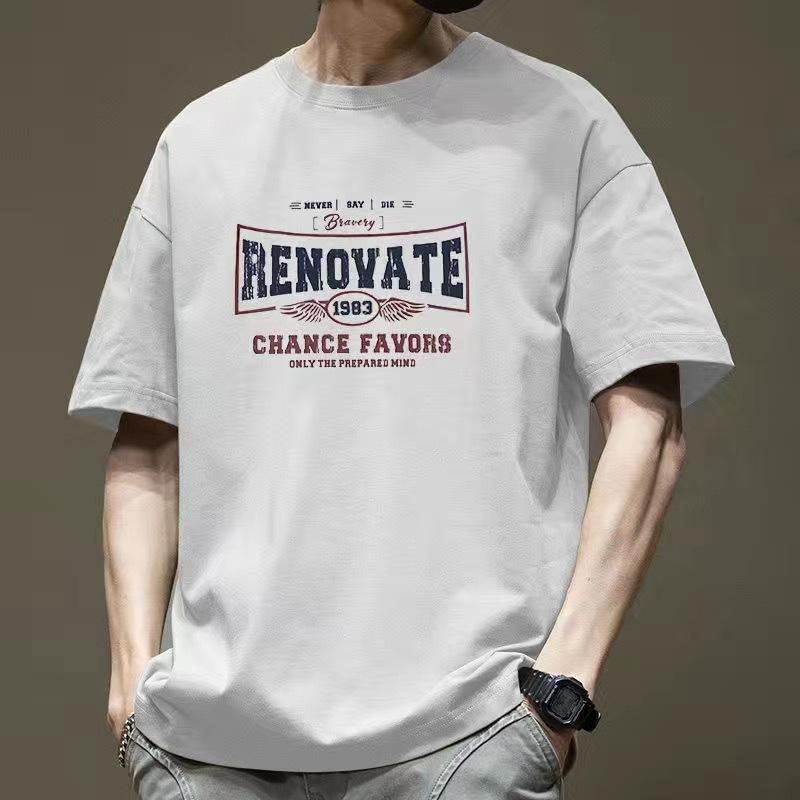 

Men Short Sleeve Print Cotton T Shirt Summer Tops S