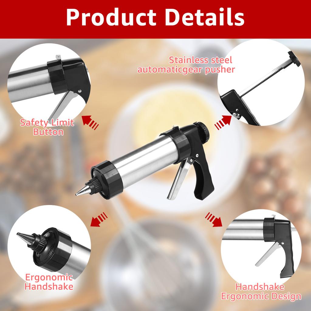 Kurabiye Presi Kiti Gıda Sınıfı Kurabiye Presi Dekorasyon Kiti Kurabiye Yapma Makinesi Çıkarılabilir Tatlı Dekorasyonu Mutfak Fırın için