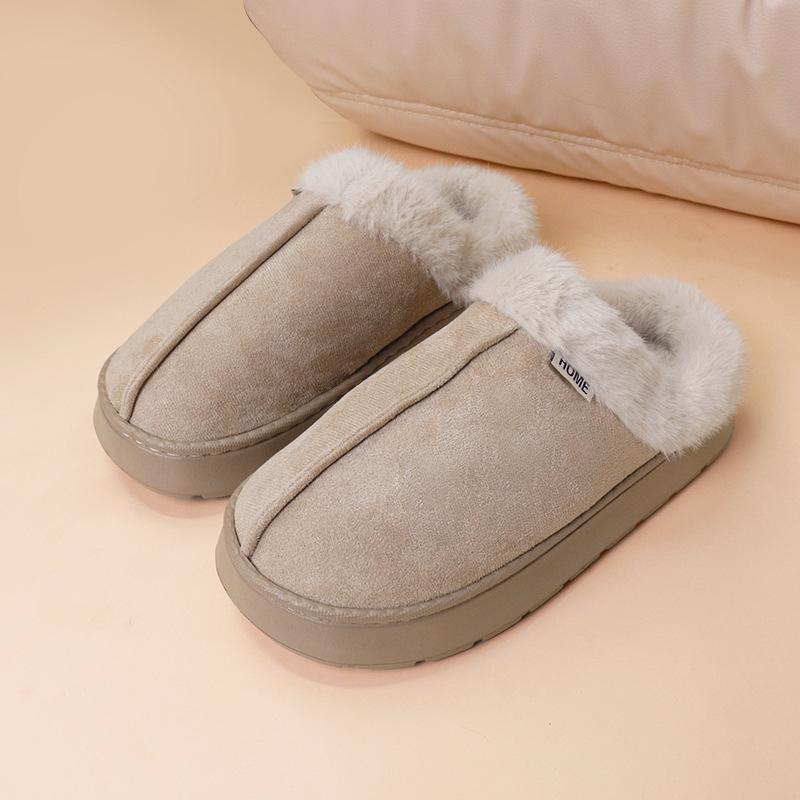 2025 new home thermal cotton slippers autumn and winter plush indoor winter thick-bottomed home slippers