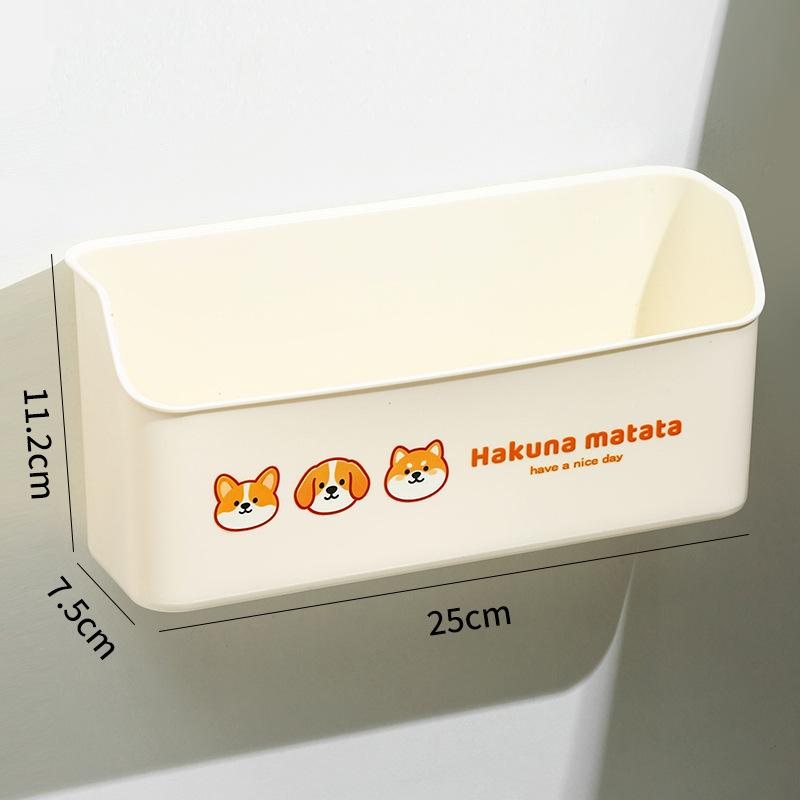 Kitchen Wall-Mounted Cabinet Storage Box Punch-Free with Adhesive Sticker Large Capacity for Spice Jar & Packet Storage