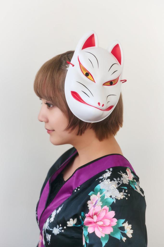 Clearstone Tenko Maske im japanischen Stil, (Fuchsgeist), weiß, unisex.