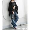 [antiqua] [Antica] Punch Design Tops Ladies Long Sleeve PN-00551 Onesize 05 Black