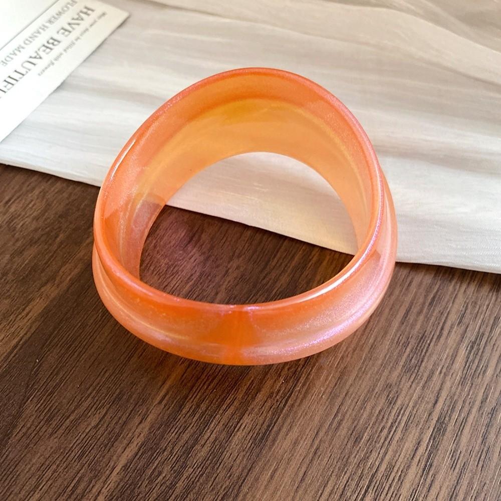 Minority Design Resin Bangle Bohemian Colorful Hand Ring Simple Irregular Wide Bracelet  Girls