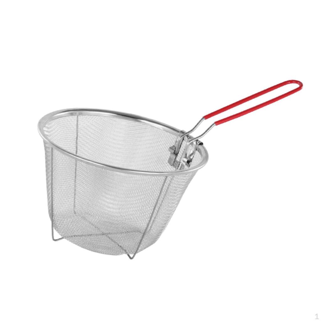 Deep Fry Basket In Stainless Steel for Kitchen Use, Wire Strainer Frying