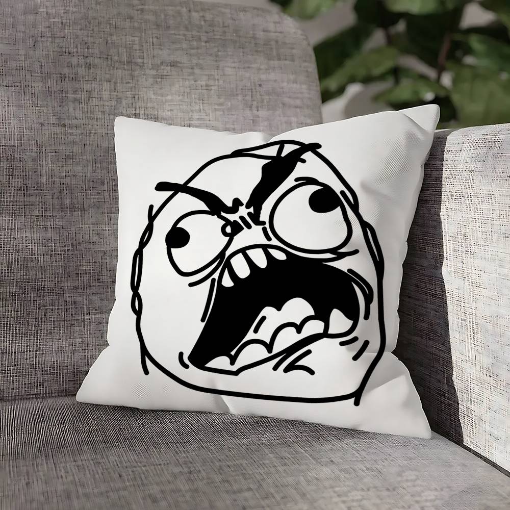 T-Trollface Throw Pillow Case For 45cm 40cm 55cm 50cm 30cm Square Car Pillowcase Shell